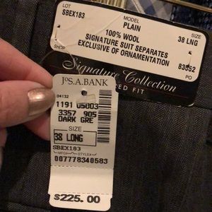 Jos.A.BANK wool dress pants. 38x34. Dark grey.
